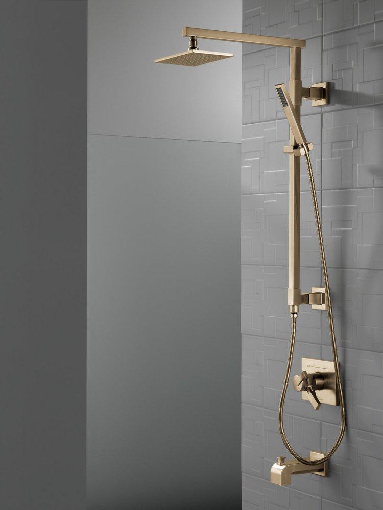 26 in Shower Rail in Lumicoat Champagne Bronze 