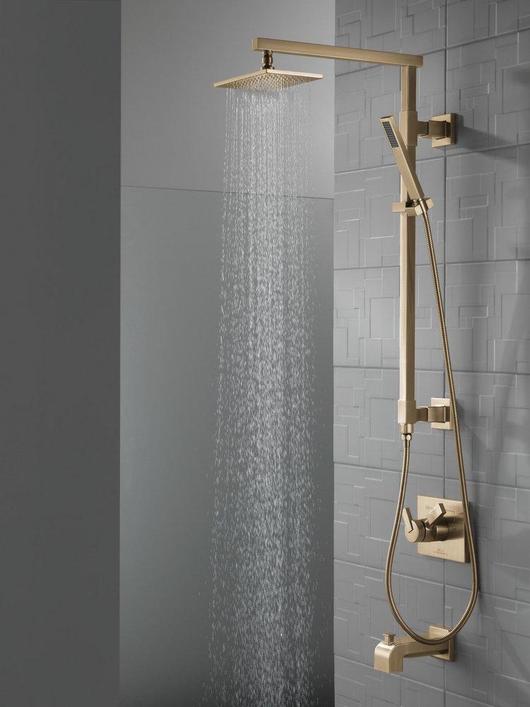 26 in Shower Rail in Lumicoat Champagne Bronze 