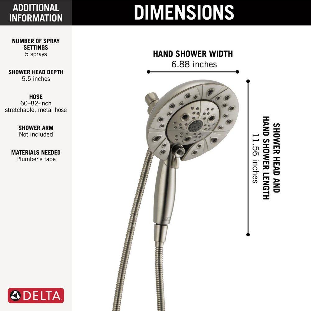 Delta Faucet Lumicoat Stainless Multi Function Hand Shower 