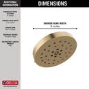 Delta Faucet Brilliance Champagne Bronze Multi Function H2Okinetic&reg; PowerDrench&trade; Spray, Massage, H2Okinetic&reg; UltraSoak&trade; Spray and Pause Showerhead 