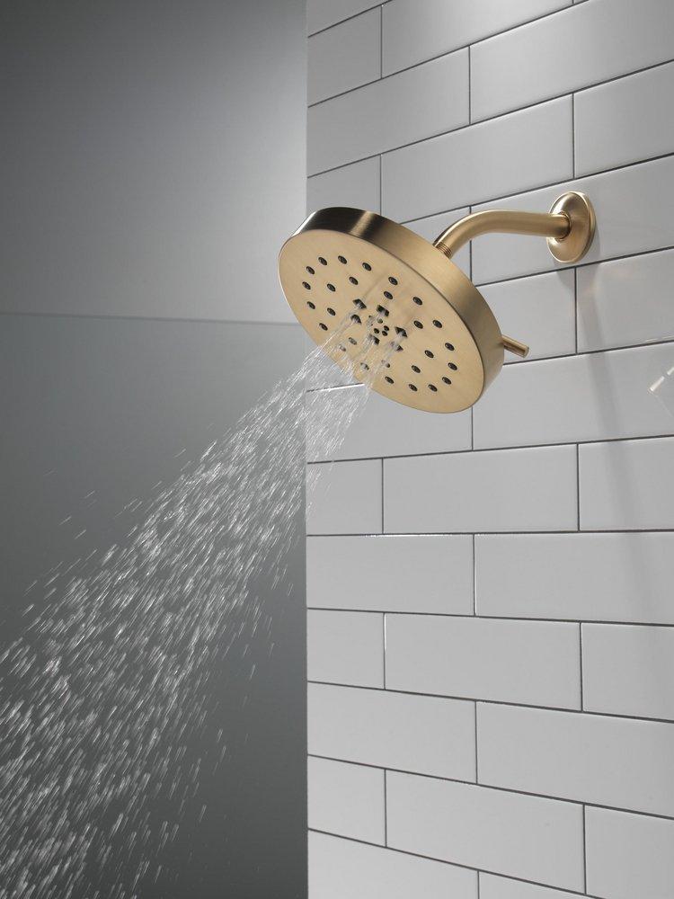 Delta Faucet Brilliance Champagne Bronze Multi Function H2Okinetic&reg; PowerDrench&trade; Spray, Massage, H2Okinetic&reg; UltraSoak&trade; Spray and Pause Showerhead 