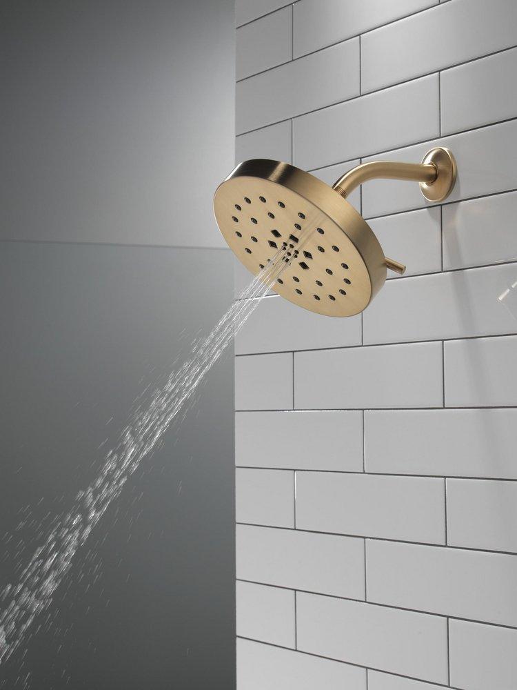 Delta Faucet Brilliance Champagne Bronze Multi Function H2Okinetic&reg; PowerDrench&trade; Spray, Massage, H2Okinetic&reg; UltraSoak&trade; Spray and Pause Showerhead 