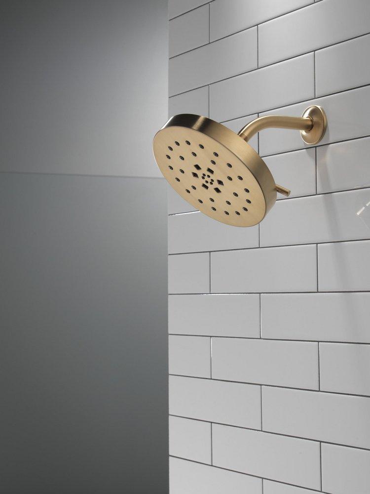 Delta Faucet Brilliance Champagne Bronze Multi Function H2Okinetic&reg; PowerDrench&trade; Spray, Massage, H2Okinetic&reg; UltraSoak&trade; Spray and Pause Showerhead 
