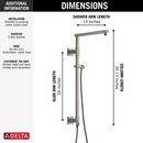 Delta Faucet Lumicoat Stainless 34-1/8 in. Shower Rail 