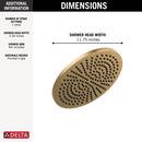 Delta Faucet Brilliance Champagne Bronze Single Function Rain Showerhead 