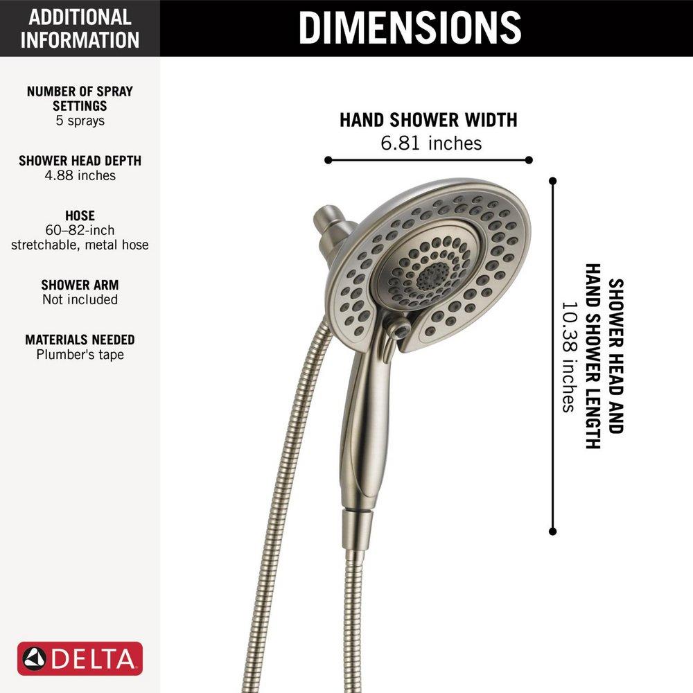 Delta Faucet Lumicoat Stainless Multi Function Showerhead 
