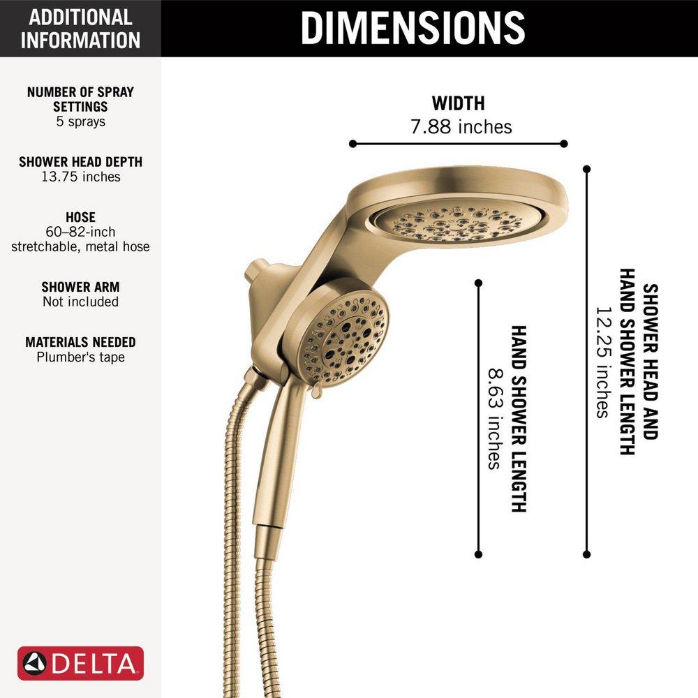 Delta Faucet Lumicoat Champagne Bronze Multi Function Hand Shower 