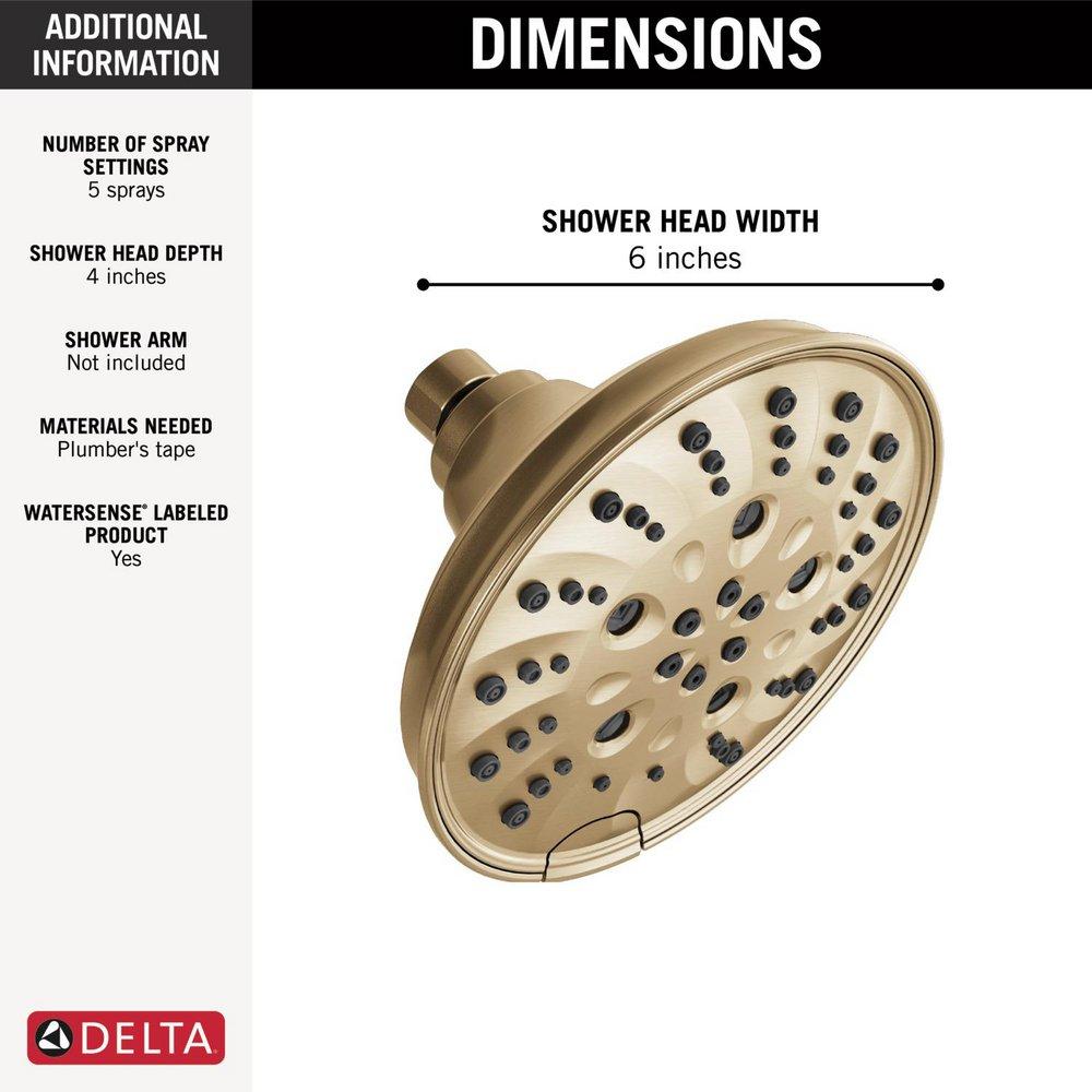 Delta Faucet Lumicoat Champagne Bronze Multi Function Showerhead 