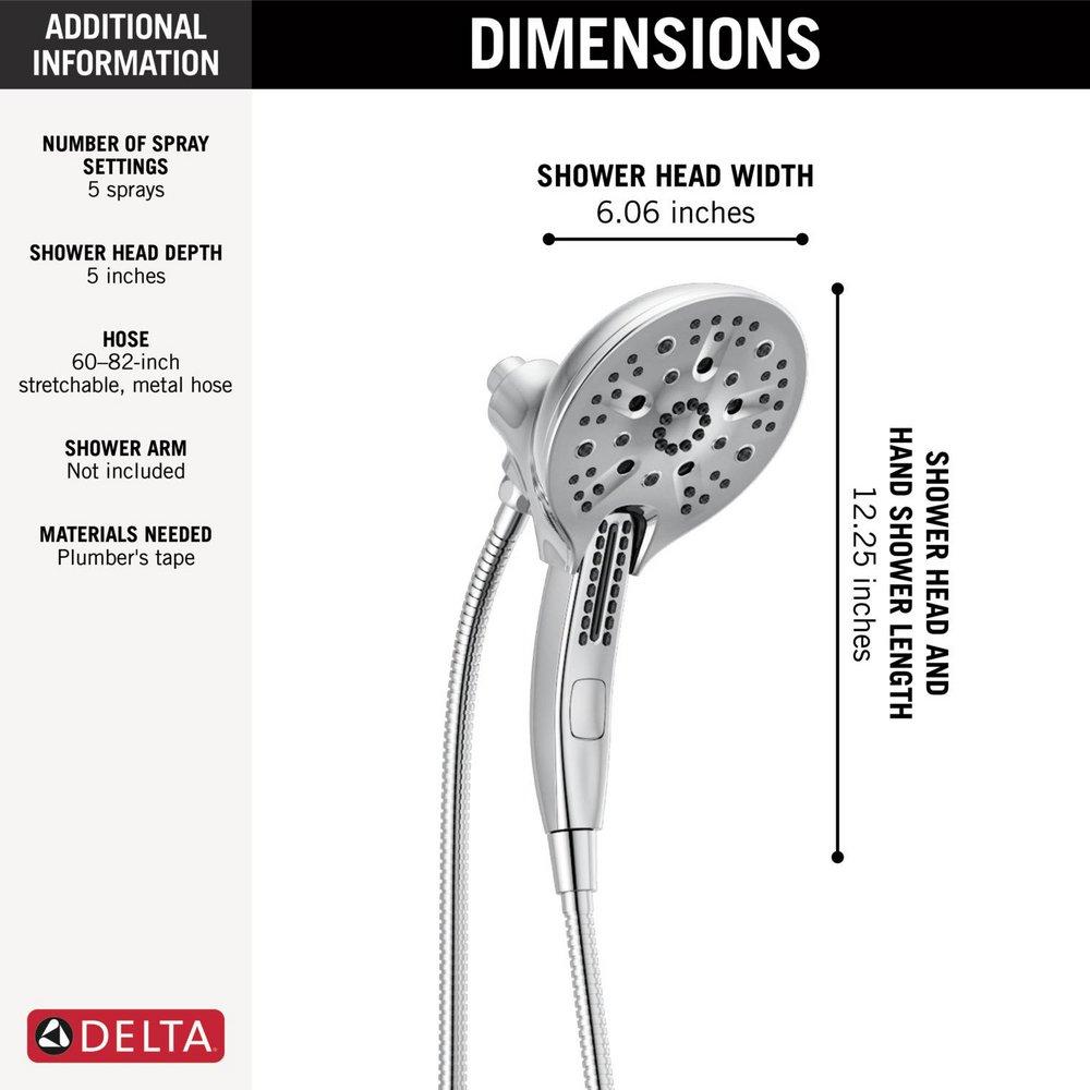 Delta Faucet Lumicoat Chrome Multi Function Showerhead 