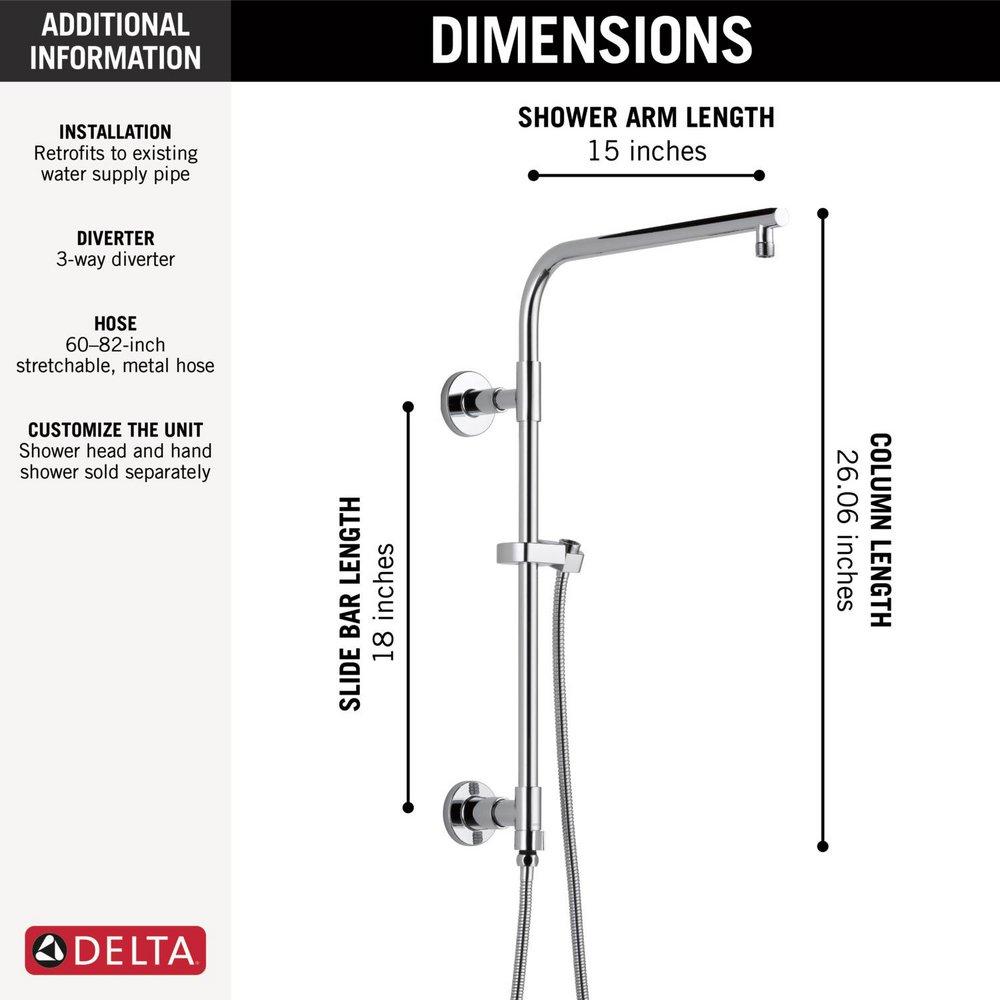 Delta Faucet Lumicoat Chrome 26-1/16 in. Shower Rail 