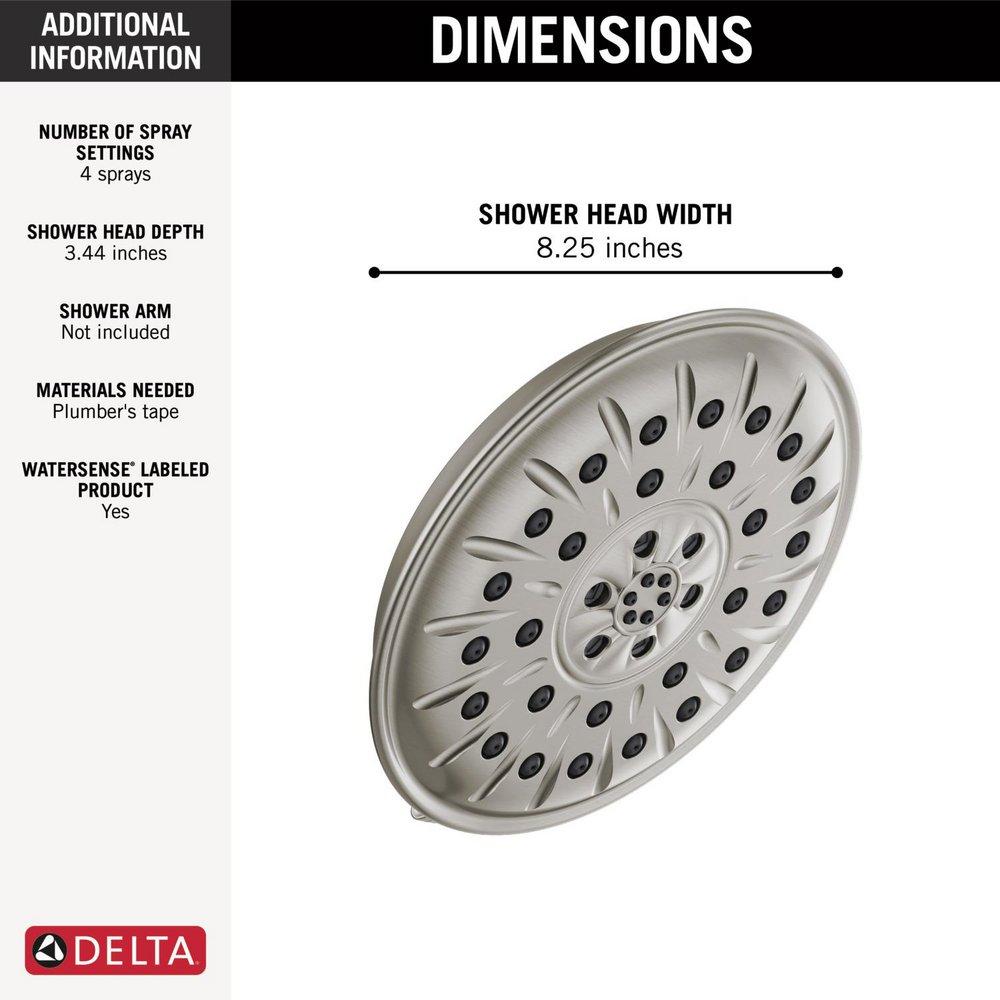 Delta Faucet Lumicoat Stainless Multi Function Showerhead 