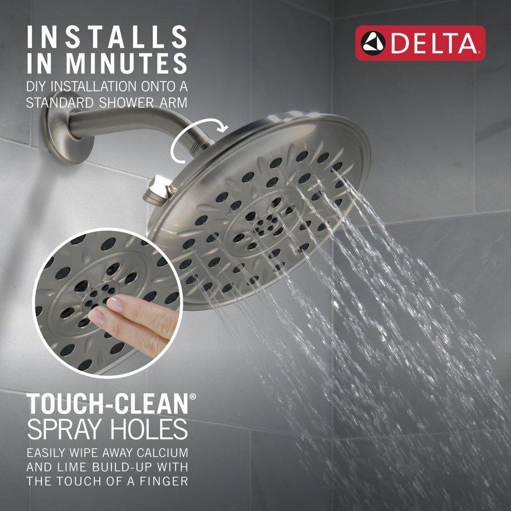 Delta Faucet Lumicoat Stainless Multi Function Showerhead 