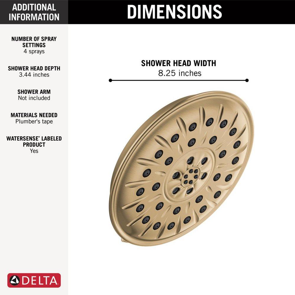 Delta Faucet Lumicoat Champagne Bronze Multi Function Showerhead 