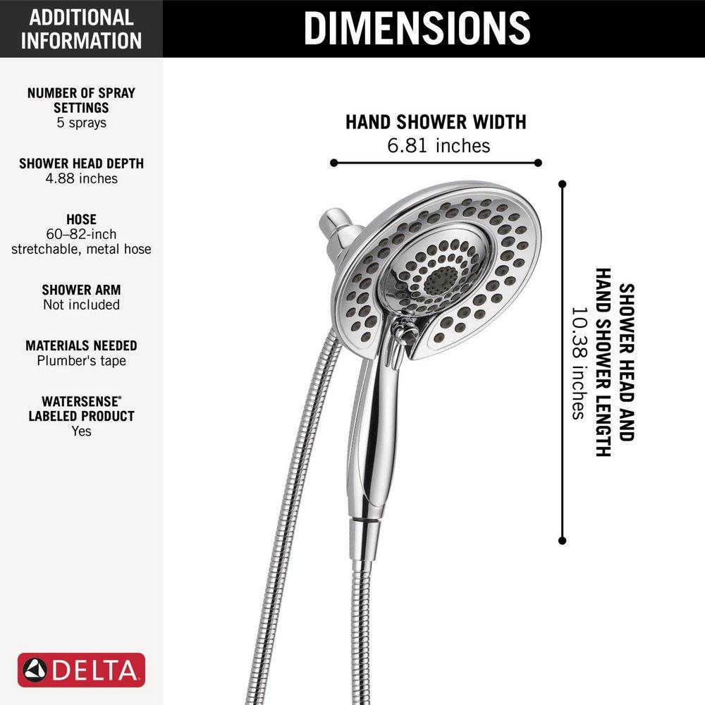 Delta Faucet Lumicoat Chrome Multi Function Showerhead 