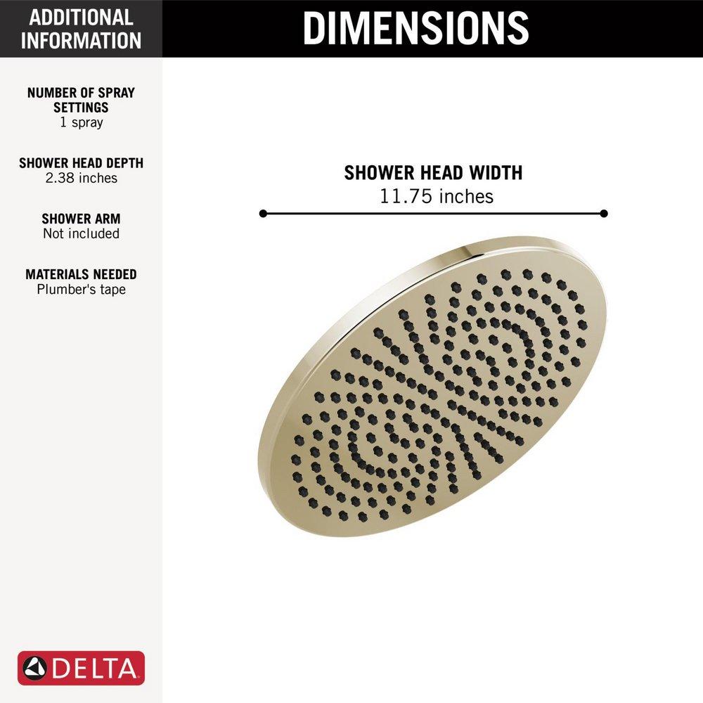 Delta Faucet Polished Nickel Single Function Rain Showerhead 