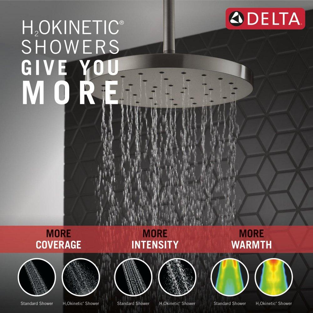 Delta Faucet Lumicoat Black Stainless Single Function Showerhead 