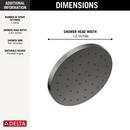 Delta Faucet Lumicoat Black Stainless Single Function Showerhead 