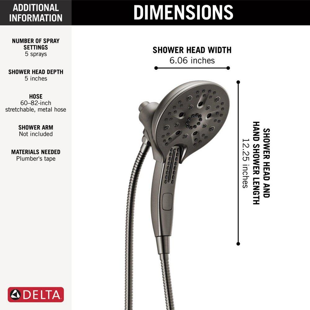 Multi Function Showerhead in Lumicoat® Black Stainless 