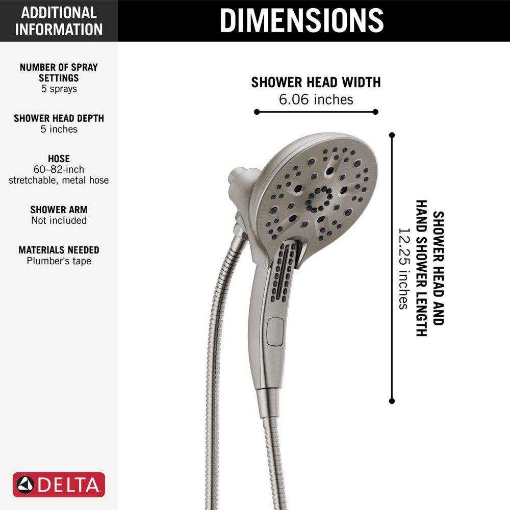 Delta Faucet Lumicoat Stainless Multi Function Hand Shower 