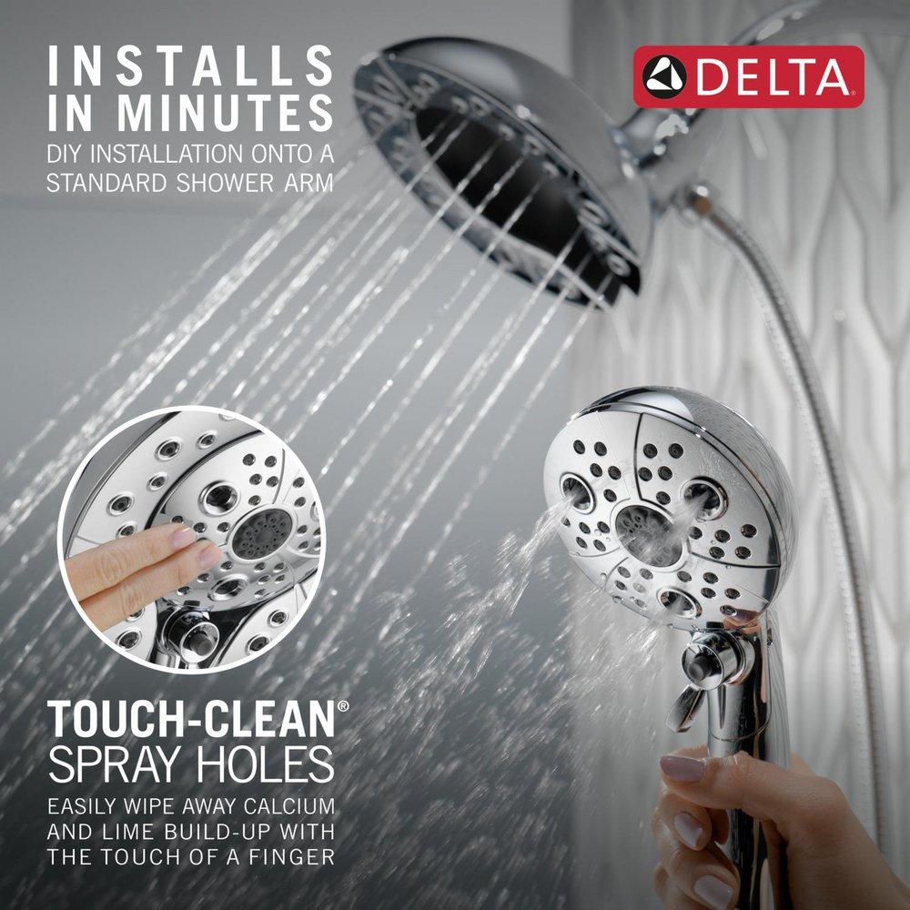 Delta Faucet Lumicoat Chrome Multi Function Showerhead 