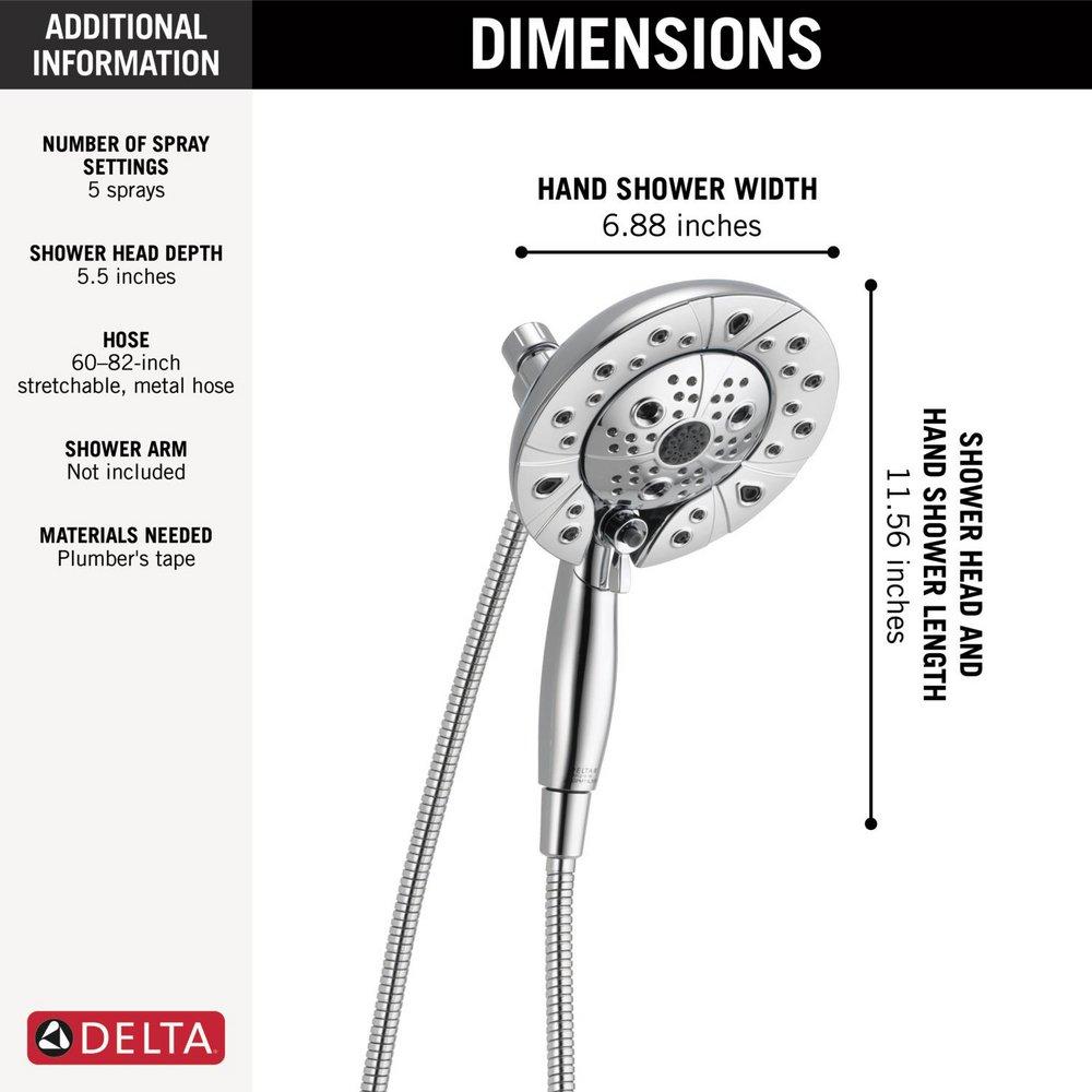 DELTA UNIVERSAL SHOWERING COMPONENTS H2OKINETIC IN2ITION 5-SETTING TWO-IN-ONE SHOWER 