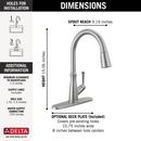 Single Handle Pull Down Sprayer Kitchen Faucet in Arctic Stainless 
