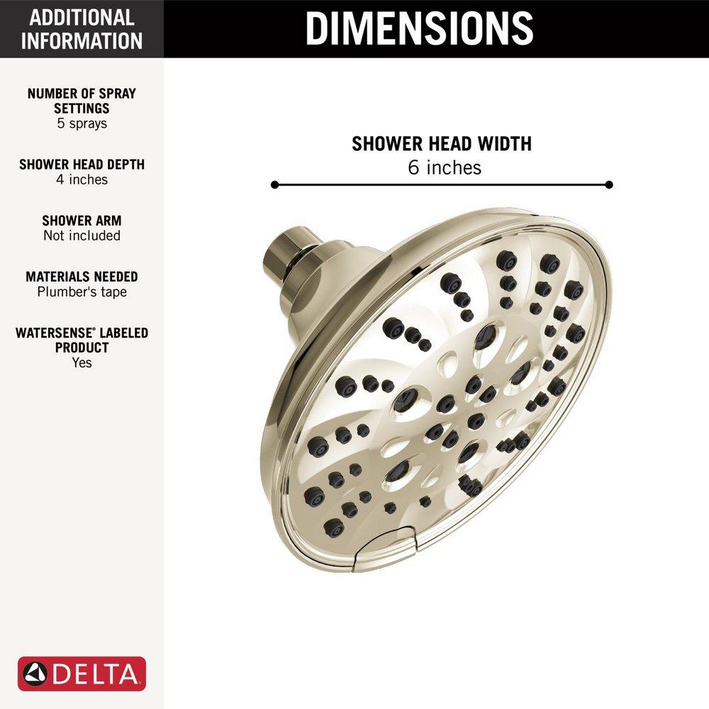Delta Faucet Lumicoat Polished Nickel Multi Function Showerhead 