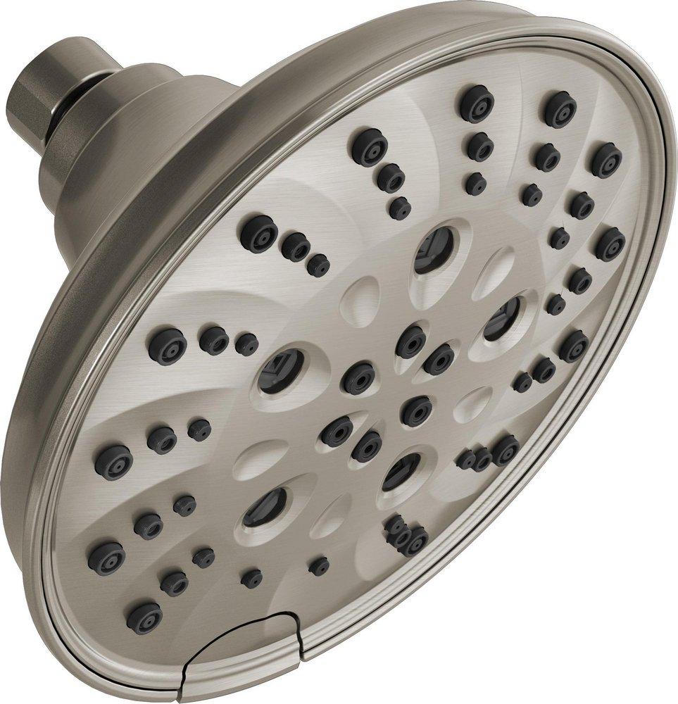 DELTA UNIVERSAL SHOWERING COMPONENTS H2OKINETIC 5-SETTING TRADITIONAL RAINCAN SHOWER HEAD 