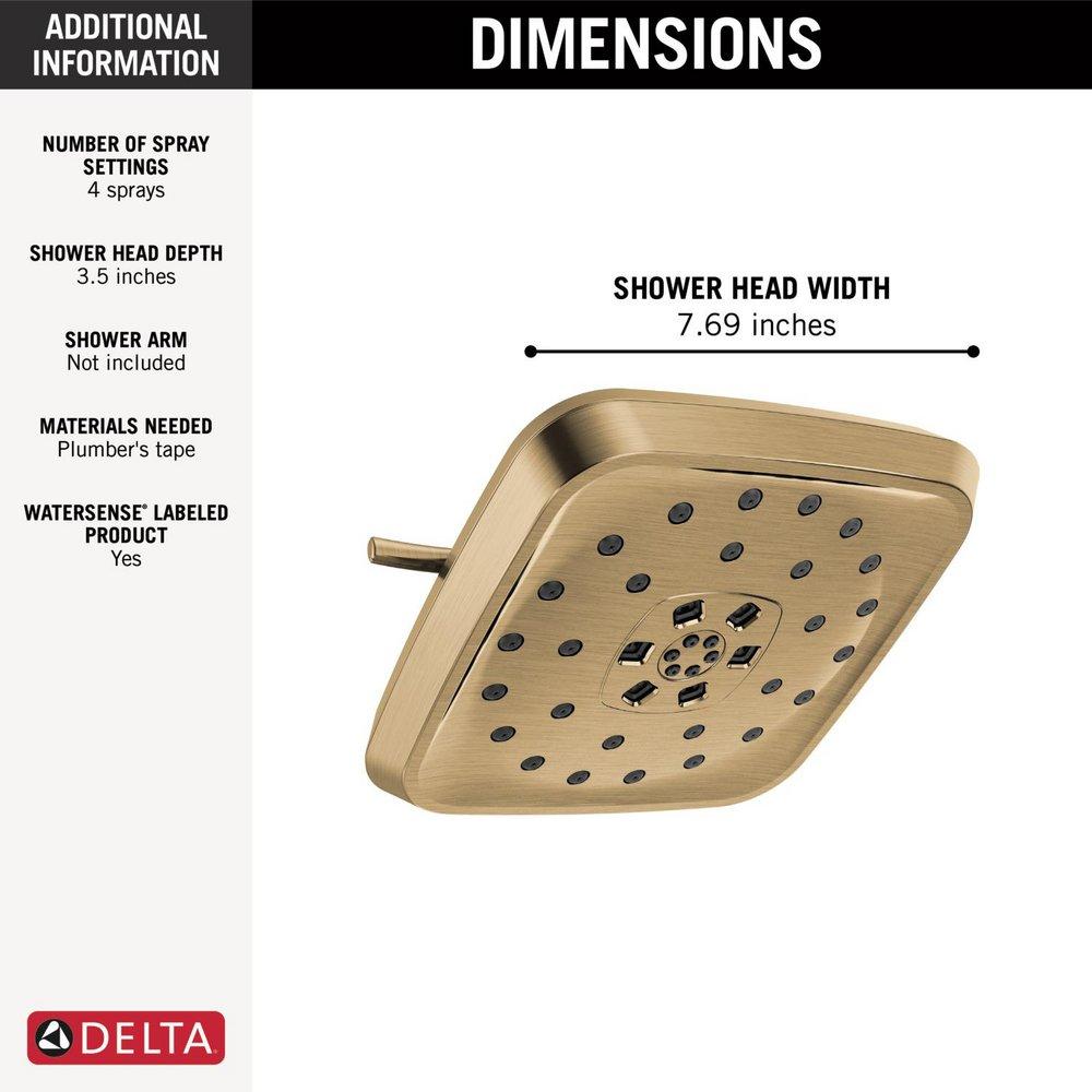 Delta Faucet Lumicoat Champagne Bronze Multi Function Showerhead 