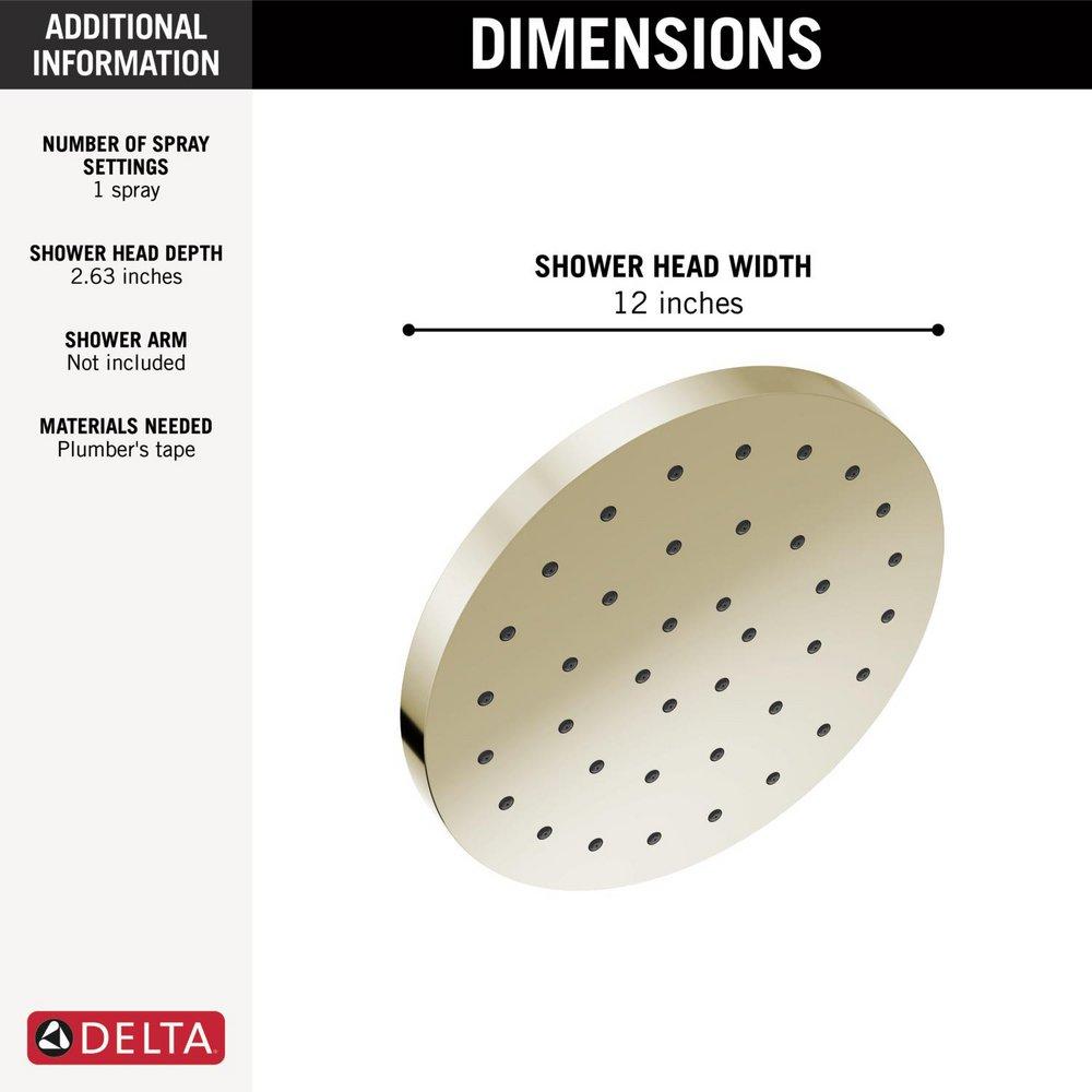Delta Faucet Polished Nickel Single Function Rain Showerhead 