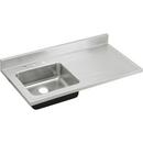 3 Hole Single Bowl Self-rimming or Drop-in Kitchen Sink with Right Hand Drain Board in Lustertone
