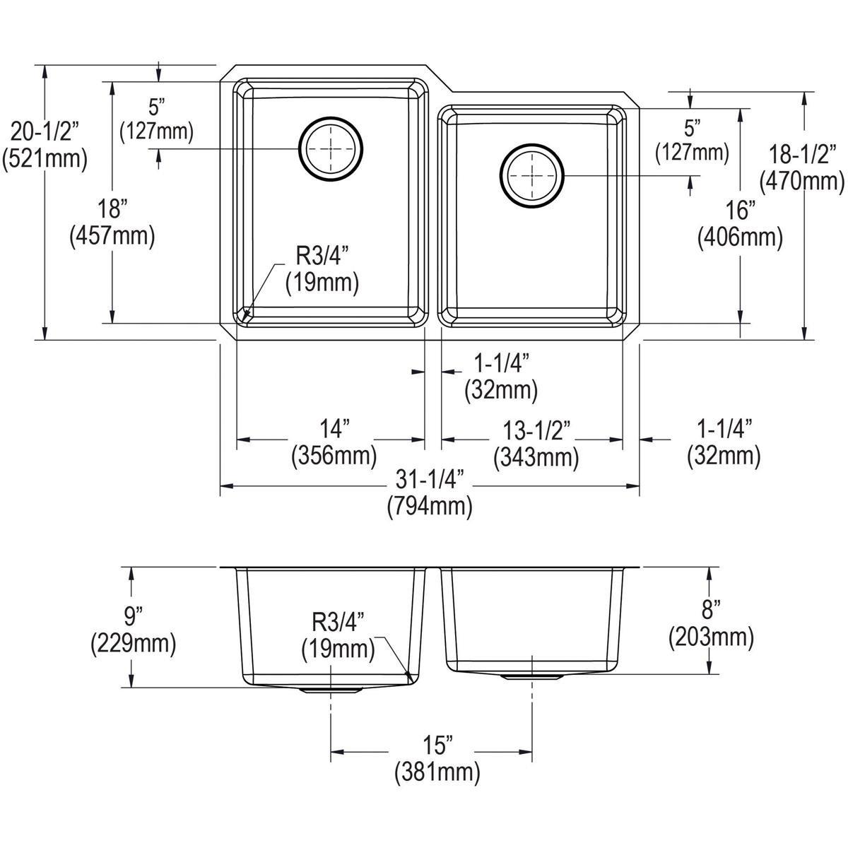 Elkay Lustrous Satin Stainless Steel Floor Service Sink 