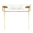 39-1/2 x 19-7/8 in. Console Bathroom Sink in White with Brushed Gold Brass Stand 