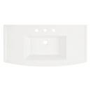39-1/2 x 19-7/8 in. Console Bathroom Sink in White with Brushed Gold Brass Stand 