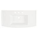 39-1/2 x 19-7/8 in. Console Bathroom Sink in White with Brushed Gold Brass Stand 