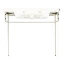 39-1/2 x 19-7/8 in. Console Bathroom Sink in White with Brushed Gold Brass Stand 