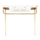 39-1/2 x 19-7/8 in. Console Bathroom Sink in White with Brushed Gold Brass Stand 