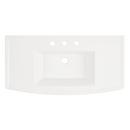 39-1/2 x 19-7/8 in. Console Bathroom Sink in White with Brushed Gold Brass Stand 