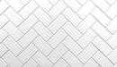 19 x 47 in. 3 x 6 Herringbone Backsplash Kit in White 