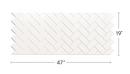 19 x 47 in. 3 x 6 Herringbone Backsplash Kit in White 