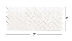 19 x 47 in. 3 x 6 Herringbone Backsplash Kit in White