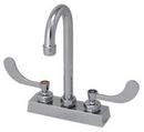 1.5 pm 4 in. Centerset Two Handle Deck Mount Gooseneck Bar Faucet in Polished Chrome