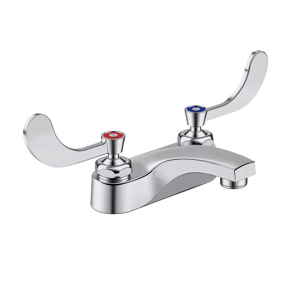 Two Handle Centerset Bathroom Sink Faucet in Chrome 