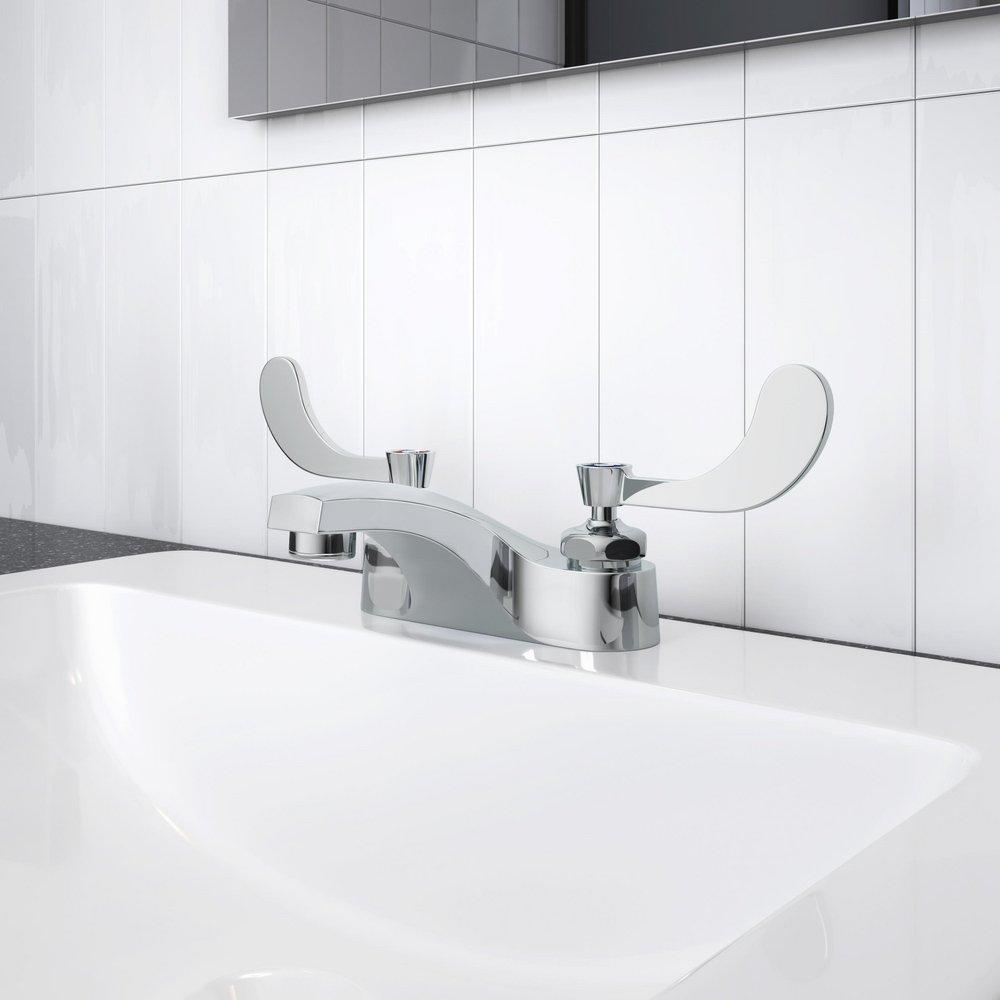 Two Handle Centerset Bathroom Sink Faucet in Chrome 