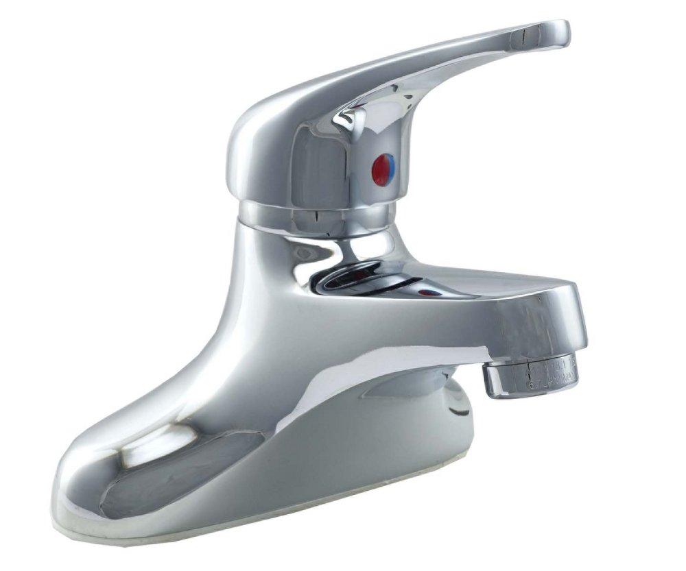 Single Handle Lever Deck Mount Service Faucet in Polished Chrome 