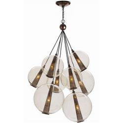 60W 8-Light Chandelier in Brown Nickel