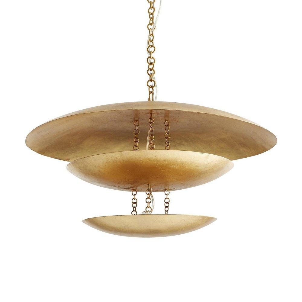 Arteriors Home Gold Leaf 17-1/2 x 31 in. 25W 1-Tier 8-Light Asian, Geometric, Luxe, Mid-century and Transitional Chandelier 