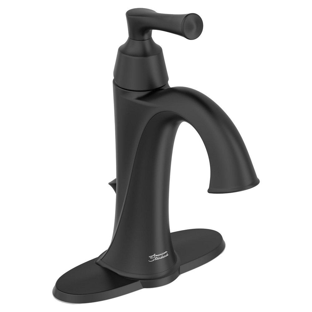 Single Handle Monoblock Bathroom Sink Faucet in Matte Black 