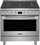 Frigidaire Stainless Steel 35-15/16 x 25-7/8 x 36-3/16 in. 18000 BTU 4.4 cu. ft. 6-Burner Electric Gas Freestanding Range 