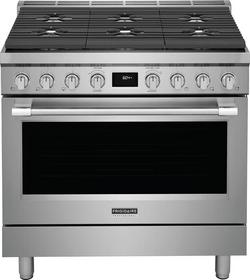 35-15/16 x 25-7/8 x 36-3/16 in. 18000 BTU 4.4 cu. ft. 6-Burner Electric Gas Freestanding Range in Stainless Steel